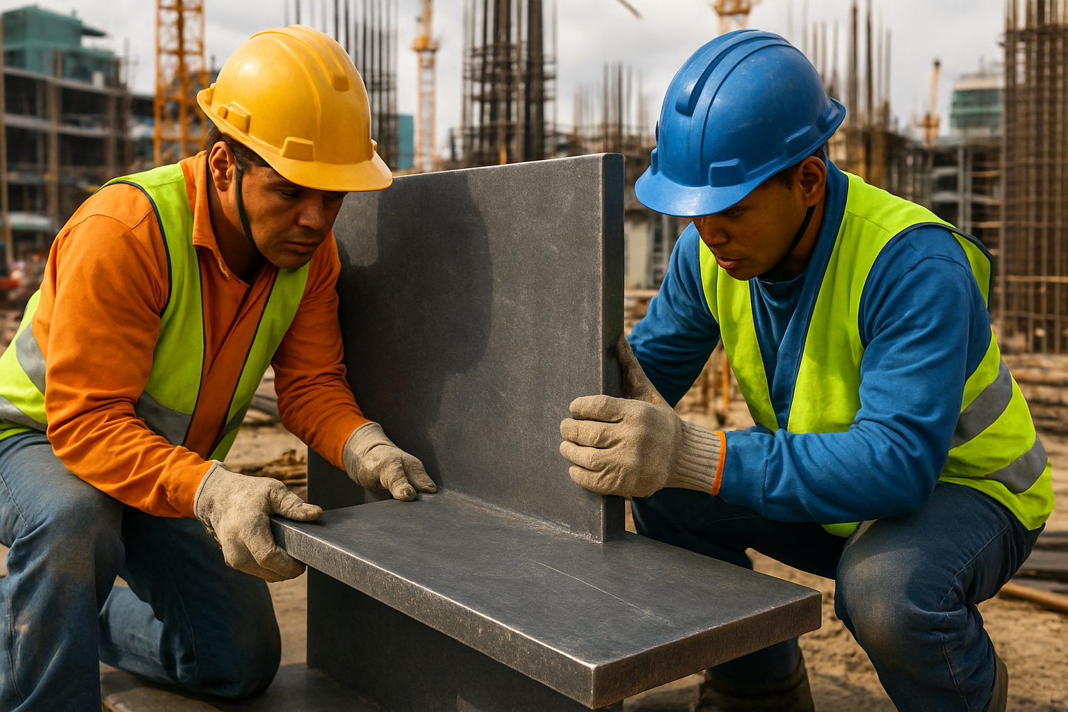 Mitigating Climate Change Effects: The Role of Carbon Steel Plates in Philippine Infrastructure 2 Workers in Manila installing thick carbon steel plates with safety gear on.